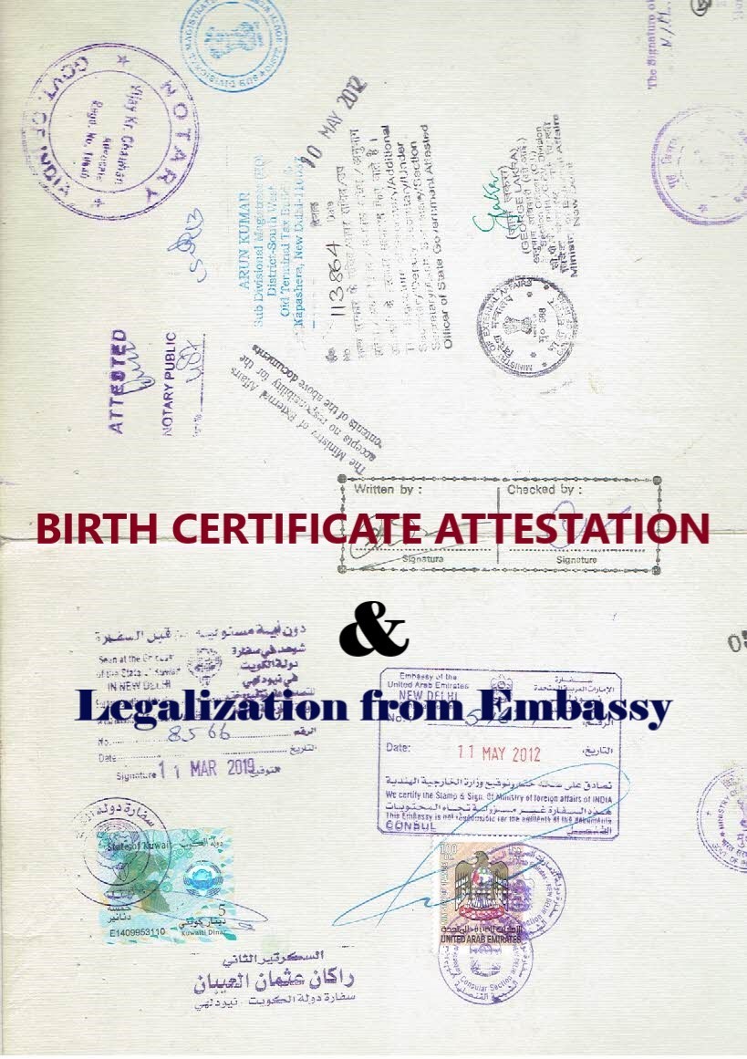 Birth Certificate Attestation for Burma in Delhi, India