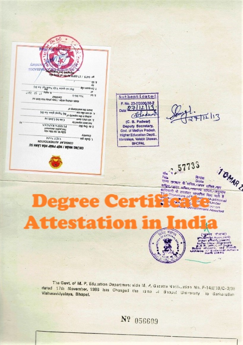 Degree Certificate Attestation for Czechia in Delhi, India