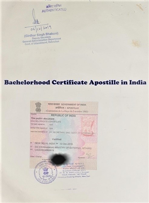 Single Status Certificate Apostille in India