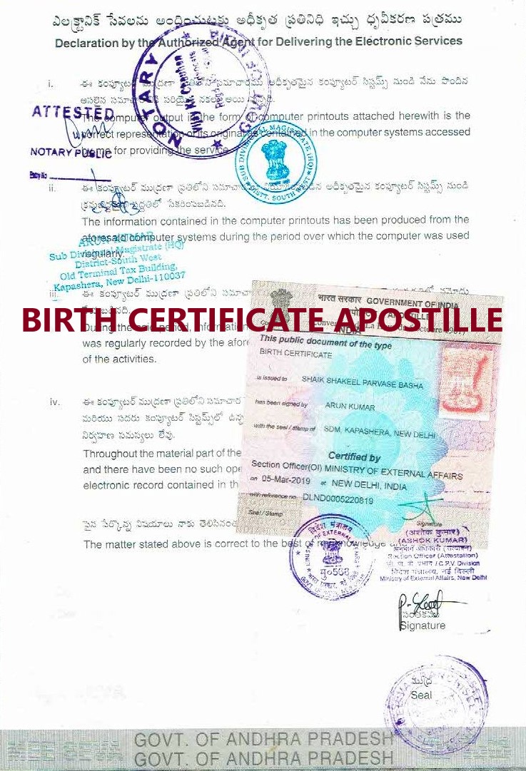 Birth Certificate Apostille from MEA