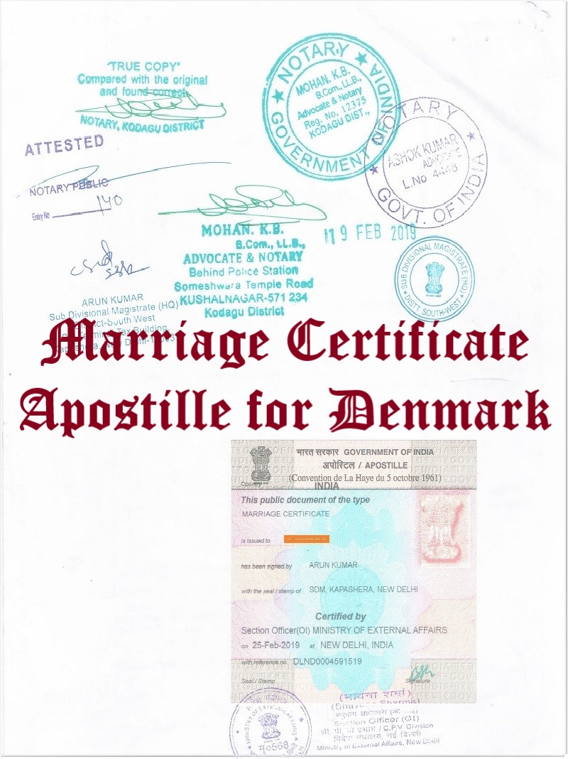 Marriage Certificate Apostille for Denmark in India