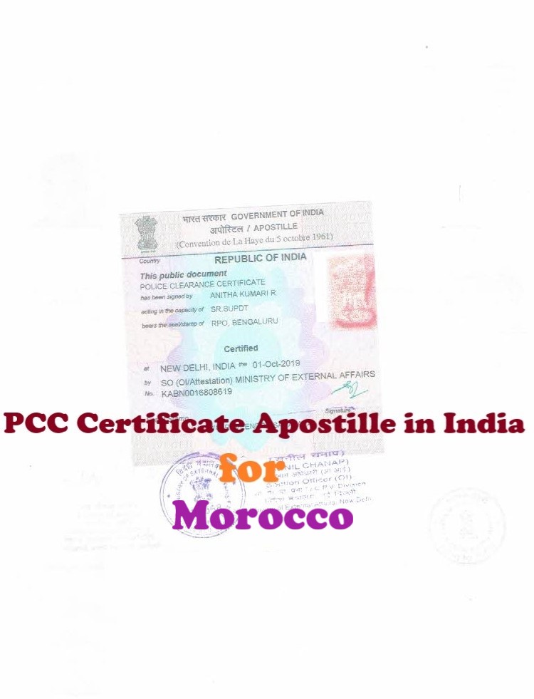 PCC Certificate Apostille for Morocco in India